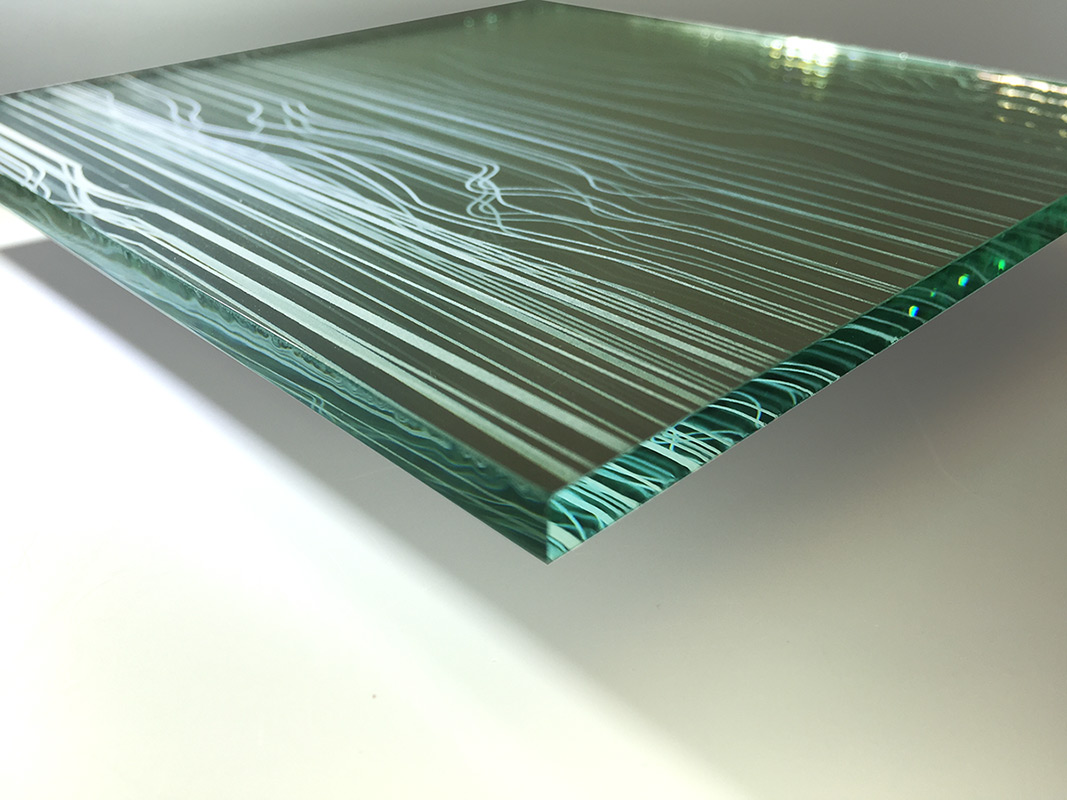 Precision Glass Etch Mirror Mirror that has been etched.